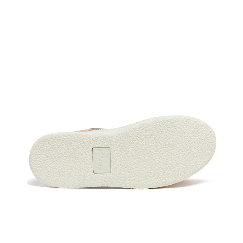Clarks Skateboard Shoes Women's Low Top White/Rose Pink-4
