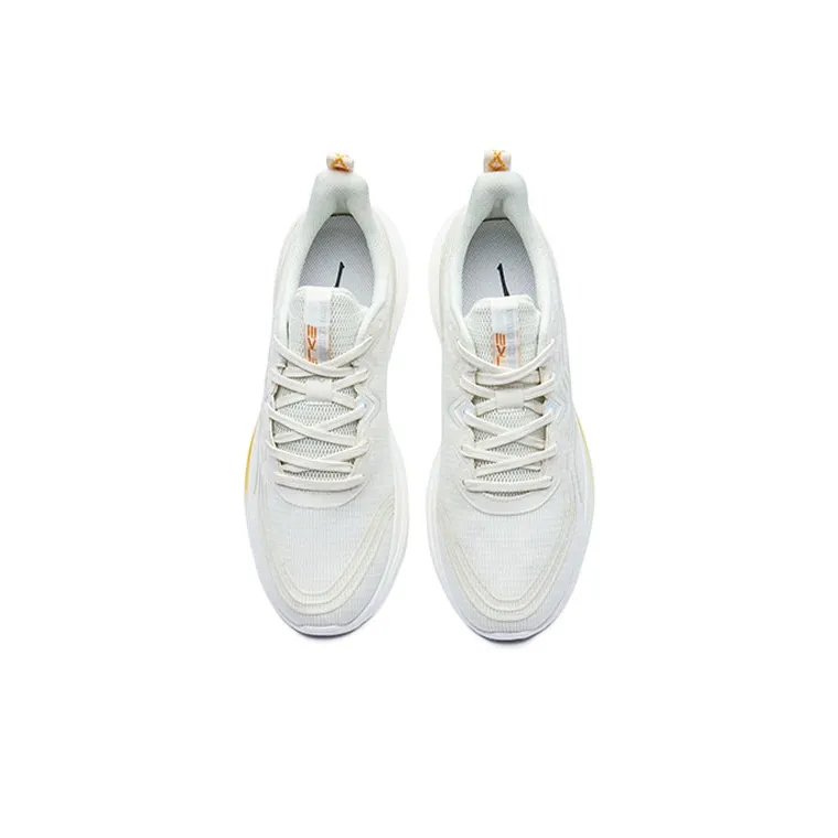 Erke Cushioning Anti Slip And Wear Resistant Rebound Low Top Running Shoes Men's White Yellow-3