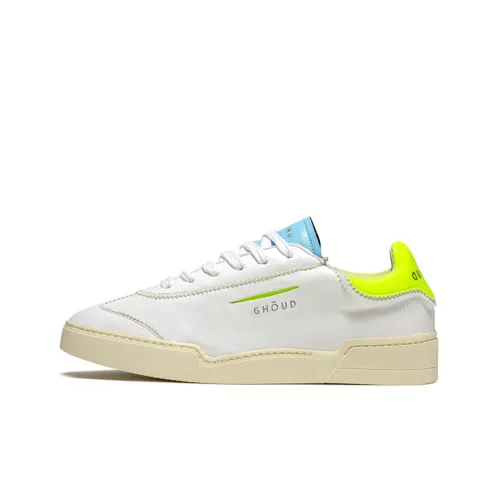 GHŌUD Skateboard Shoes Women's Low-Top White/Neon Yellow