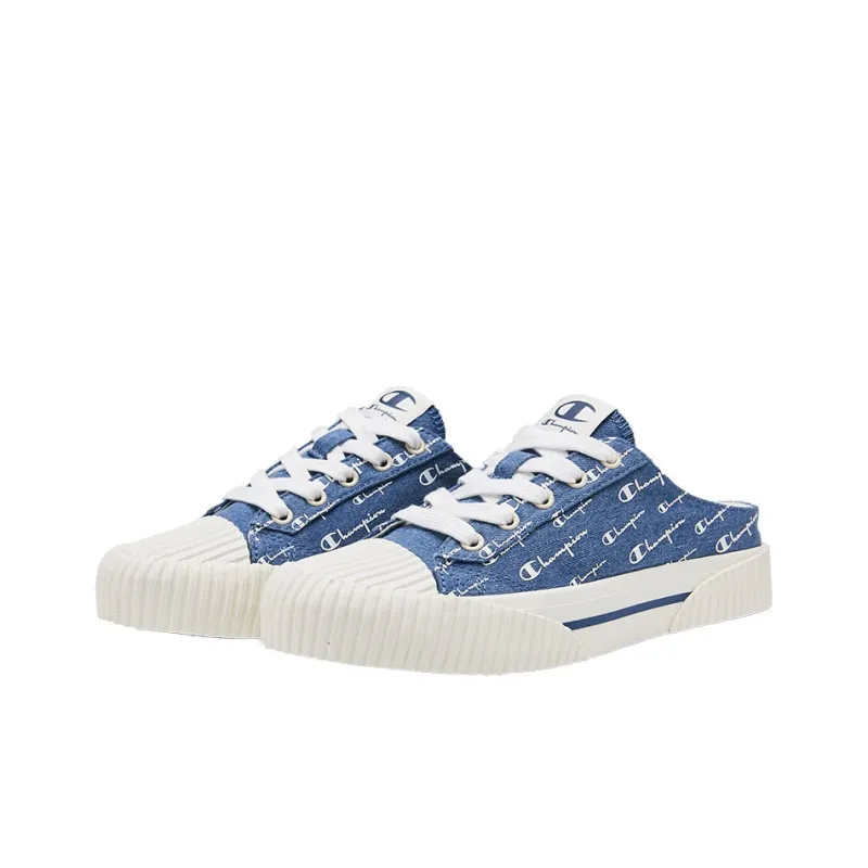Champion Campus Skateboard Shoes Women's Low Top Denim Blue-2