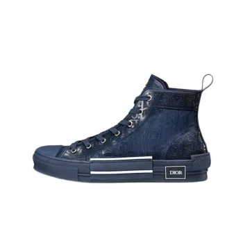 DIOR B23 High Top Blue Raised Oblique