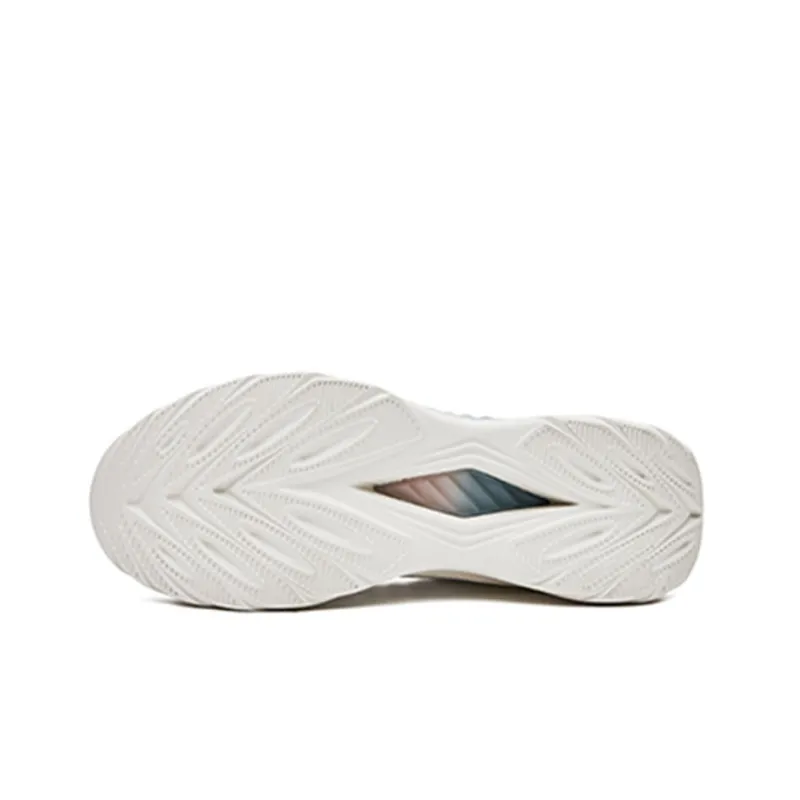 Erke Silk Road Embroidery Cushioning Anti Slip Wear Resistant Breathability Low Top Running Shoes Women's White Green-3