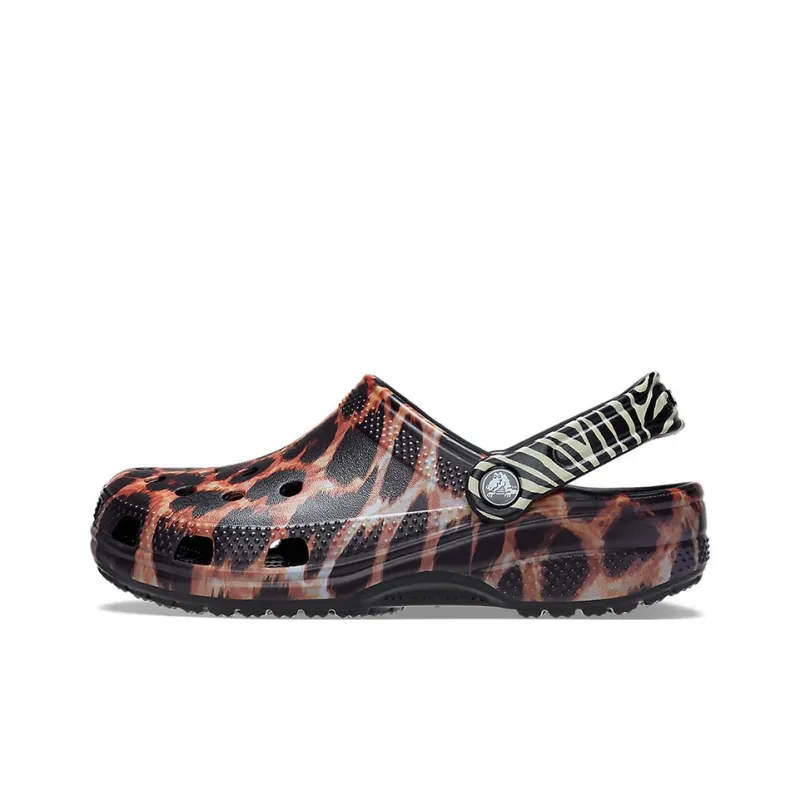 Crocs Classic Animal Beach Sandals Unisex Black-0