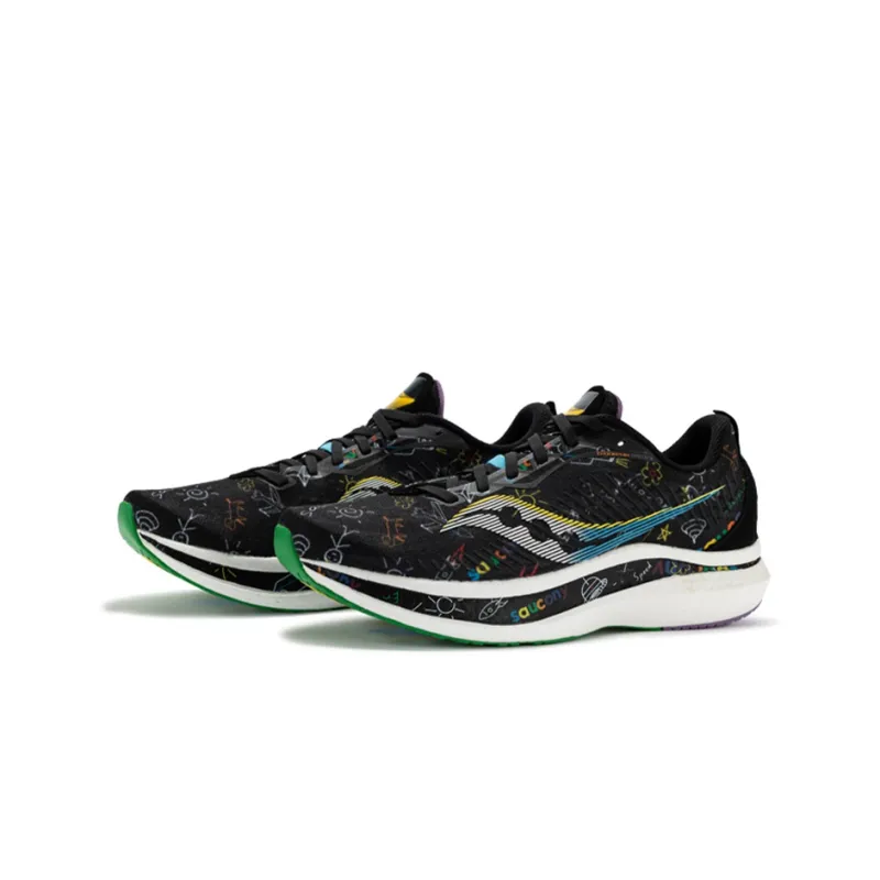 Saucony Endorphin Speed 2 Running Shoes Unisex Low-Top Black Colorful Blue-2