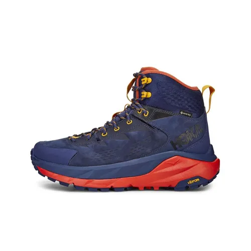 HOKA ONE ONE Kaha GTX Cushioning Anti-Slip And Wear-Resistant High-Top Hiking Trekking Shoes Men's Dark Blue