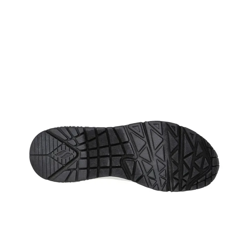 Skechers Uno Cushioned Slip Resistant Abrasion Resistant Low Top Casual Shoes Women's White Black-3