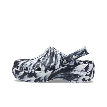 Crocs Classic Platform Marbled Clog 'Black White' Women's