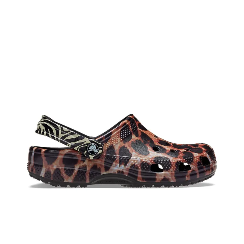 Crocs Classic Animal Beach Sandals Unisex Black-1