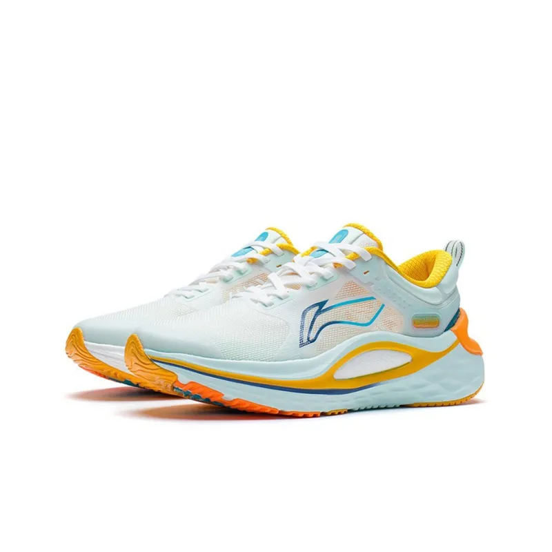 LiNing Furious Rider Durable Breathable Low Top Running Shoes Men's White Blue-2