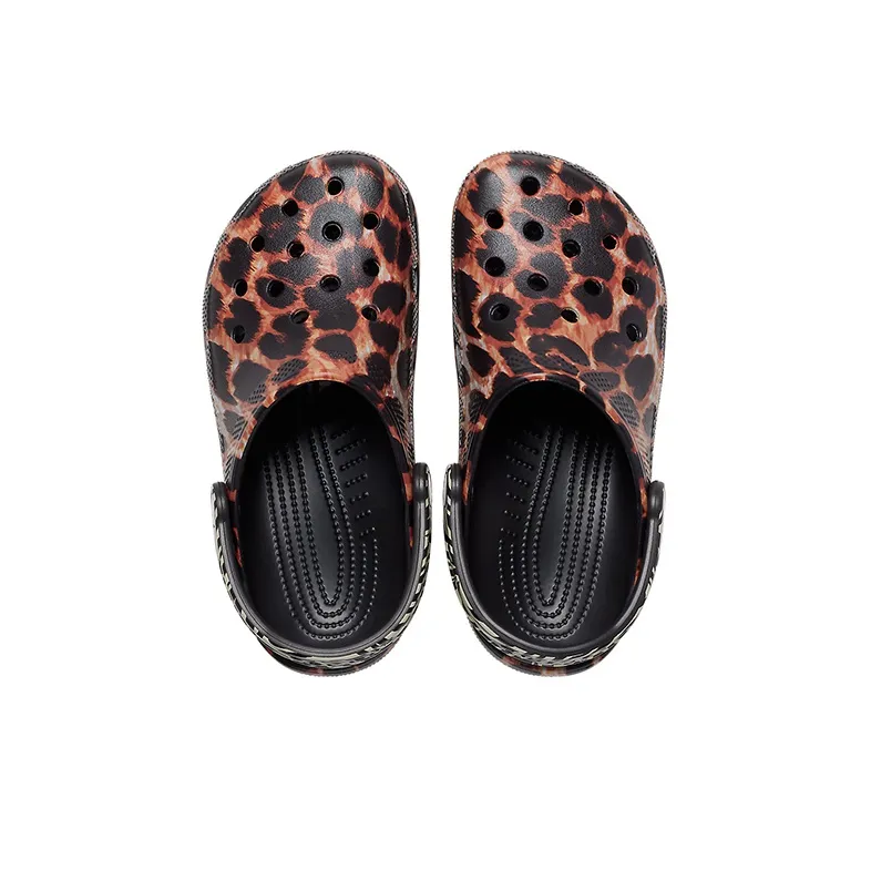 Crocs Classic Animal Beach Sandals Unisex Black-3