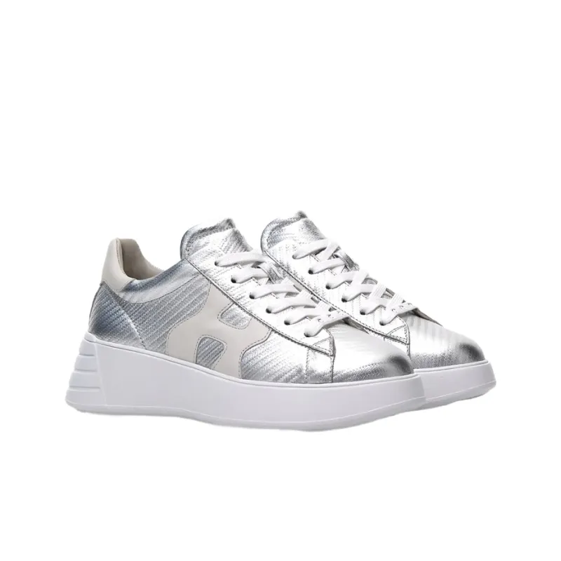 HOGAN Rebel Casual Shoes Women's Low-Top Silver-2