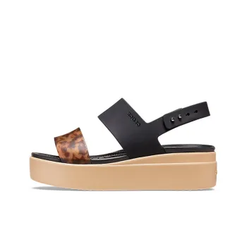 Crocs Brooklyn Tort Low Wedge 'Black Brown' Women's