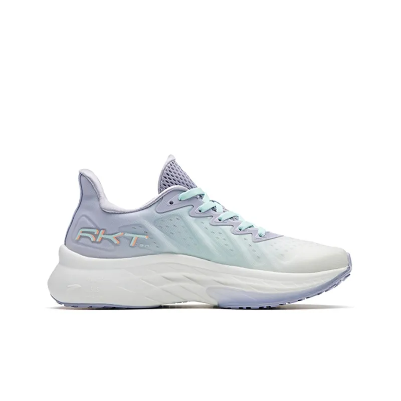 Anta Running Collection Cushioning Anti Slip Wear Resistant Breathability Low Top Running Shoes Women's Gray Purple-1