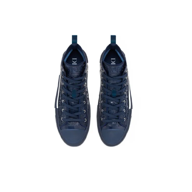 DIOR B23 High Top Blue Raised Oblique-3