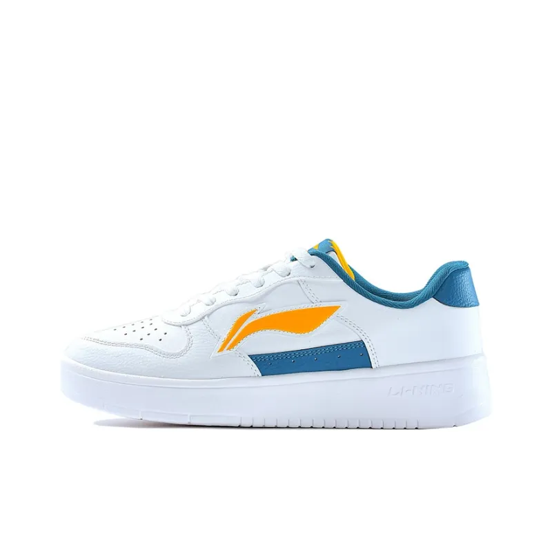 LiNing Cushioning Abrasion Resistant Breathable Low Top Sports Casual Shoes Men's White Blue-0