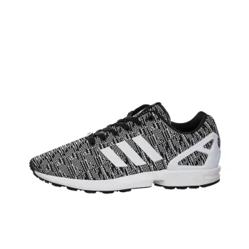 Adidas Originals ZX Flu Durable Breathable Low Top Running Shoes Men's Black White