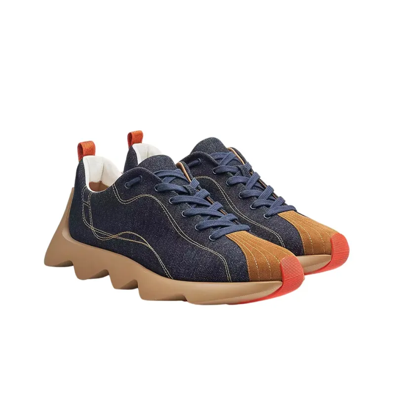 HERMES Envol Low Top Casual Shoes Men's Blue Black-2