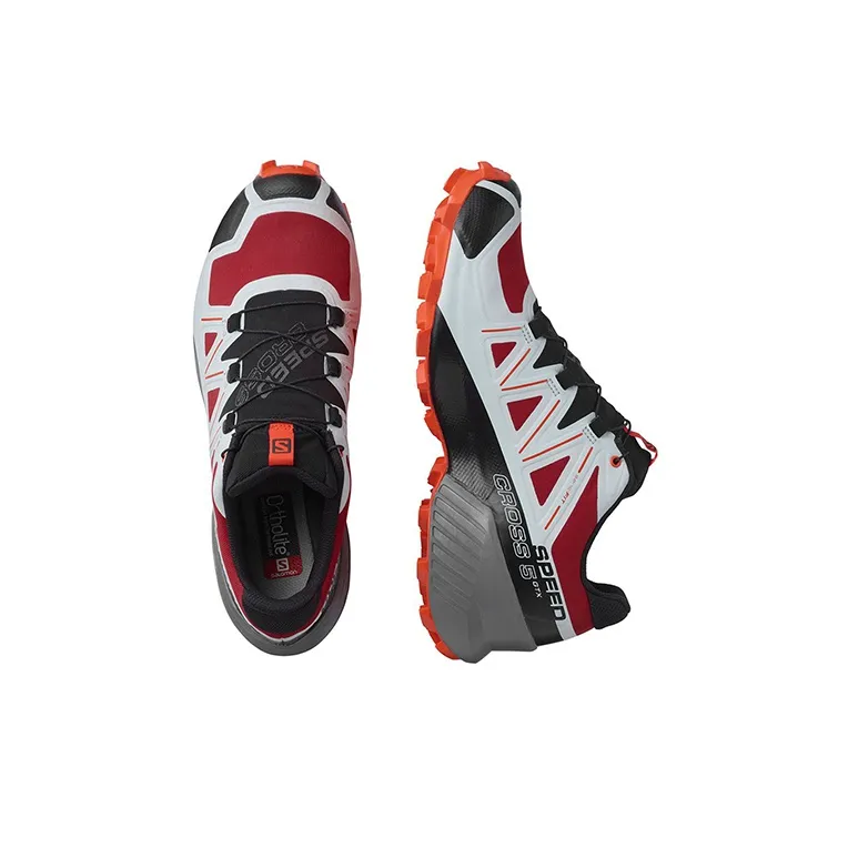 SALOMON Speedcross 5 Outdoor Shoes Men Low-Top Black/Gray/Red-2