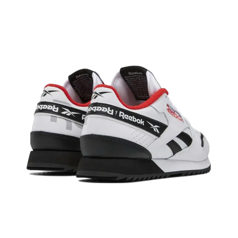 Reebok Classic Leather Ripple ATI 90s Wear-Resistant Low-Top Running Shoes Women's White Black-3