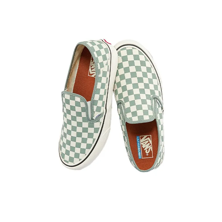 Vans Slip on Low Tops Casual Skateboarding Shoes Unisex Green White-2
