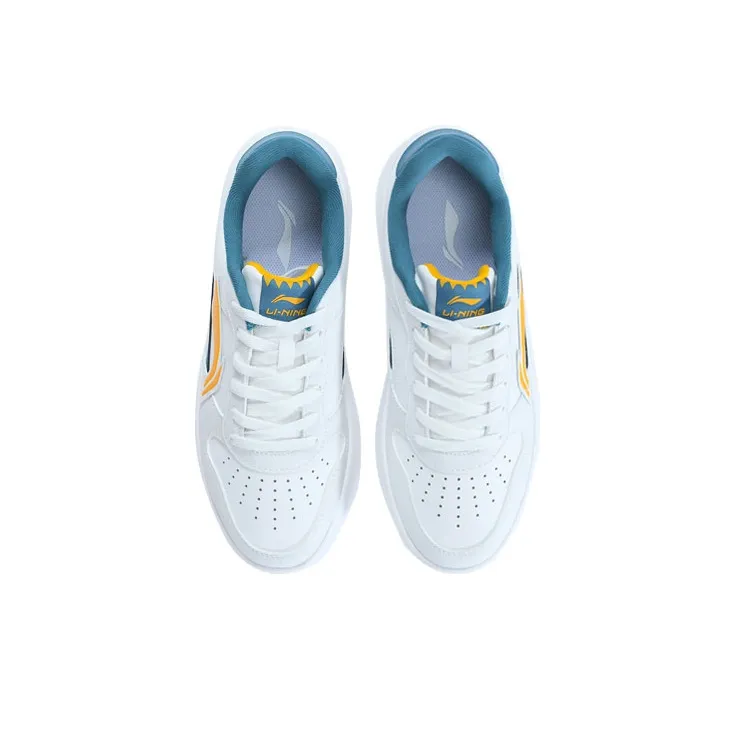 LiNing Cushioning Abrasion Resistant Breathable Low Top Sports Casual Shoes Men's White Blue-3