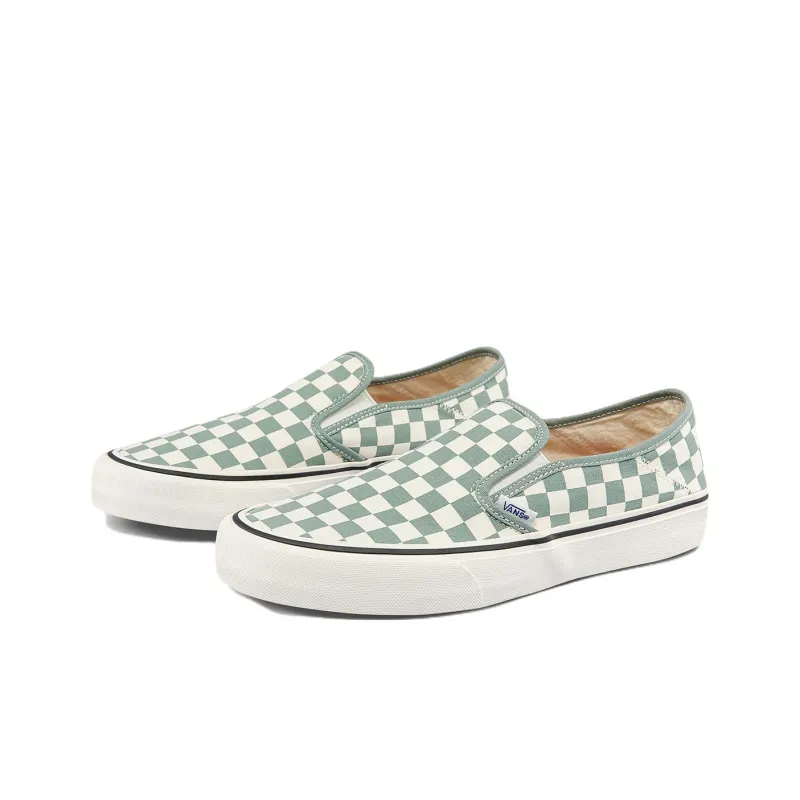 Vans Slip on Low Tops Casual Skateboarding Shoes Unisex Green White-1