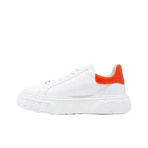 Casadei Casual Shoes Women's Low-Top White/Orange