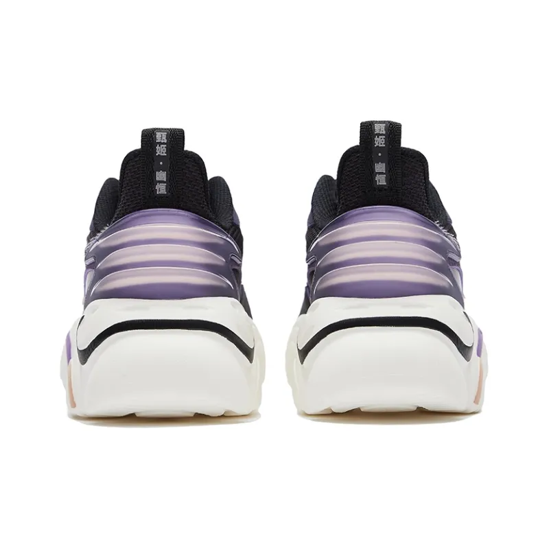 HONOR OF KINGS x Erke ERKE X Honor Of Kings Collection Low-Top Running Shoes Women's Jet Black Iridescent Purple-3