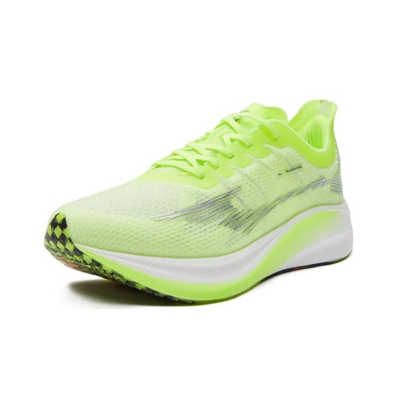 Erke ERKE Extreme Wind Marathon Cushioned Wear Resistant Breathable Low Top Running Shoes Men's Green White-2