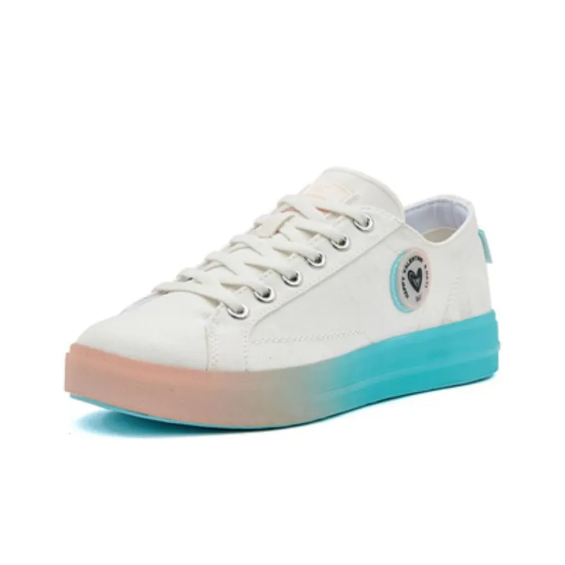 361° Durable Balanced Lightweight Breathable Supportive Low Top Skateboard Shoes Women's White Blue Pink-1
