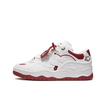 LiNing CF Tracing Theone Cushioning Anti Slip And Wear Resistant Low Top Casual Shoes Women's White Red