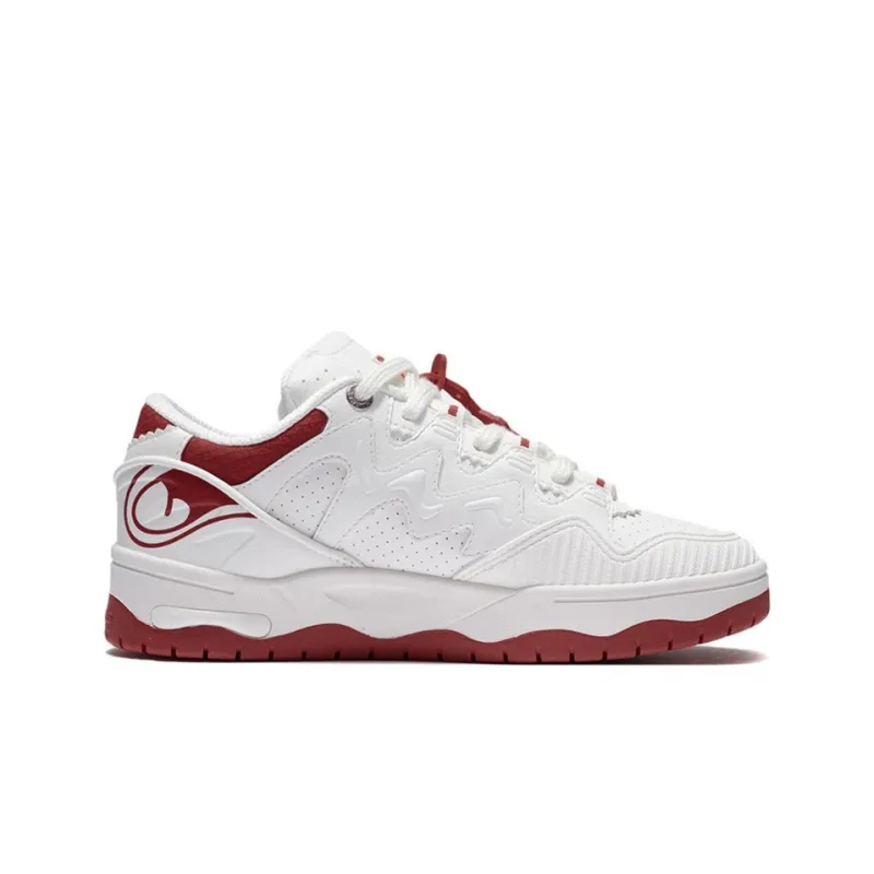 LiNing CF Tracing Theone Cushioning Anti Slip And Wear Resistant Low Top Casual Shoes Women's White Red-1