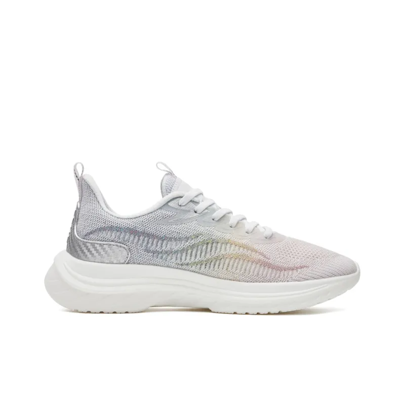 Erke Lightweight And Breathable Low Top Running Shoes Women's True White Willow Pollen Purple-1