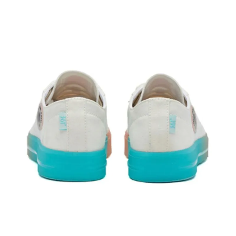 361° Durable Balanced Lightweight Breathable Supportive Low Top Skateboard Shoes Women's White Blue Pink-2