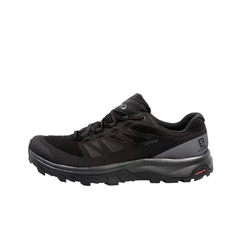 SALOMON Gore Te Abrasion Resistant Low Top Hiking Trekking Shoes Unisex Black-0