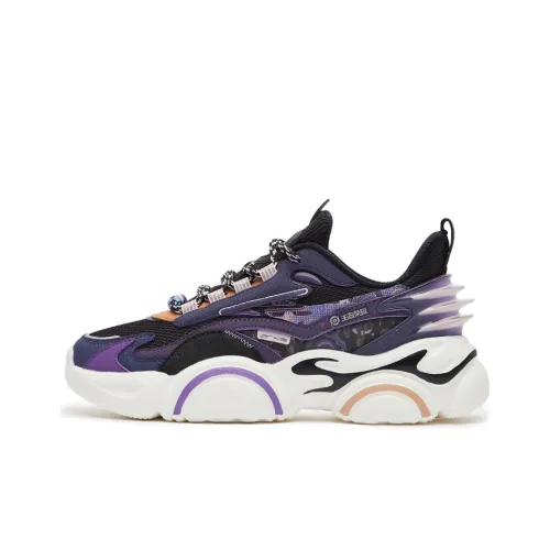 Honor Of Kings Erke X Honor Of Kings Collection Running Shoes Women's Low-Top Jet Black/Iridescent Purple