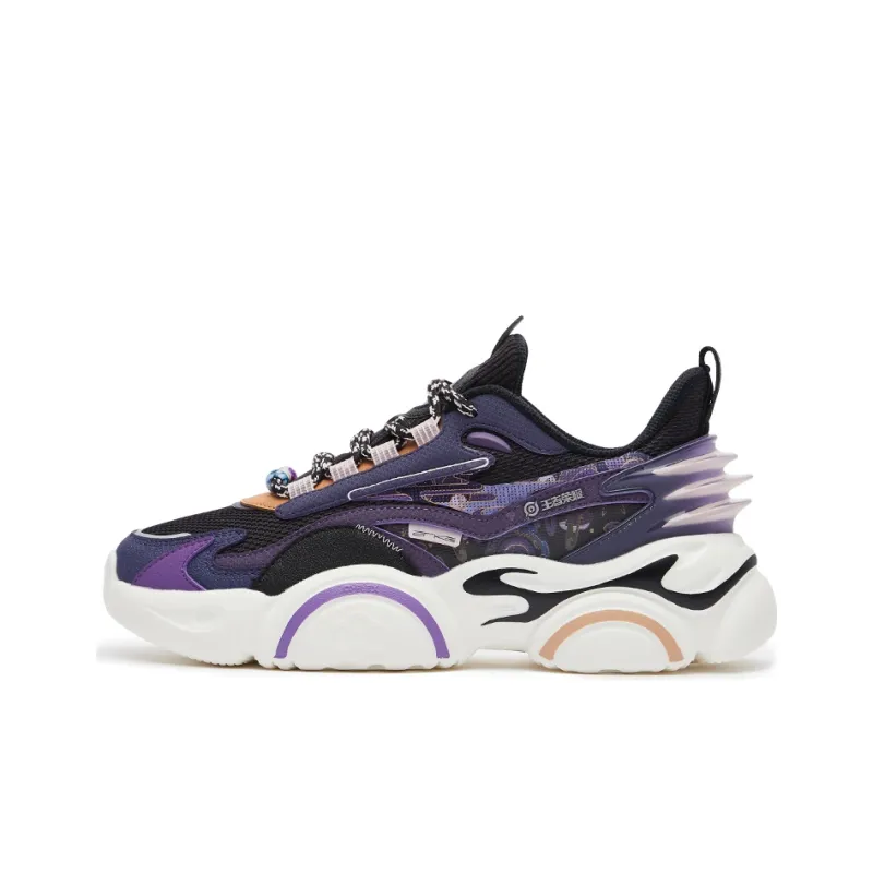 HONOR OF KINGS x Erke ERKE X Honor Of Kings Collection Low-Top Running Shoes Women's Jet Black Iridescent Purple-0