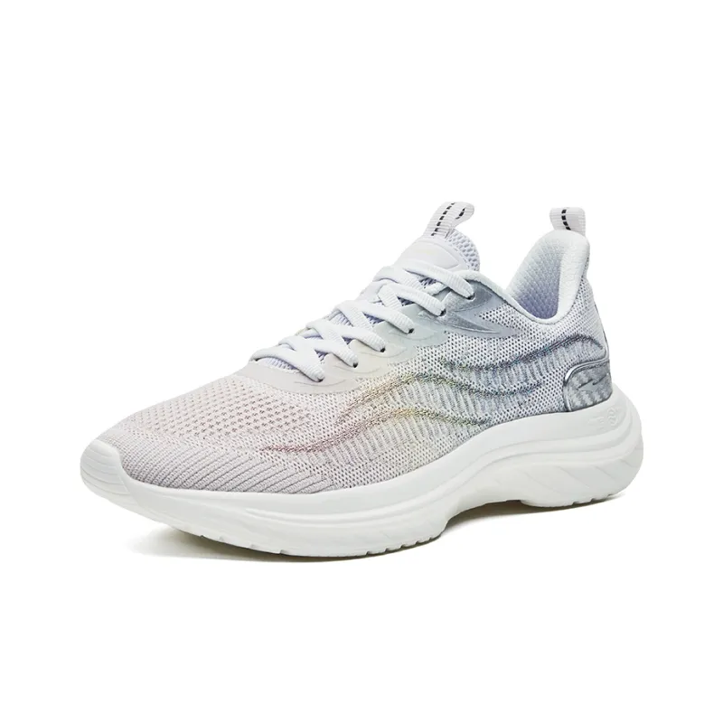 Erke Lightweight And Breathable Low Top Running Shoes Women's True White Willow Pollen Purple-2