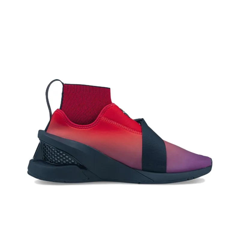PUMA Scuderia Ferrari Ionf Sunset Cushioned Slip-Resistant Lightweight High-Top Casual Shoes Men's Red Purple Black-1