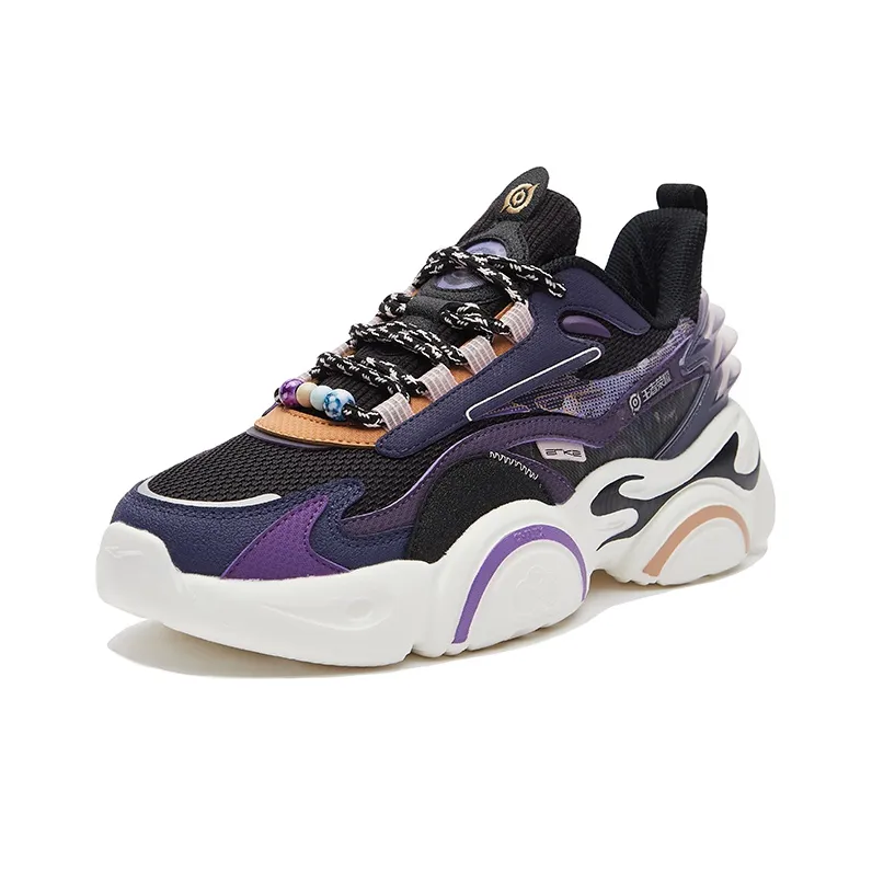HONOR OF KINGS x Erke ERKE X Honor Of Kings Collection Low-Top Running Shoes Women's Jet Black Iridescent Purple-2