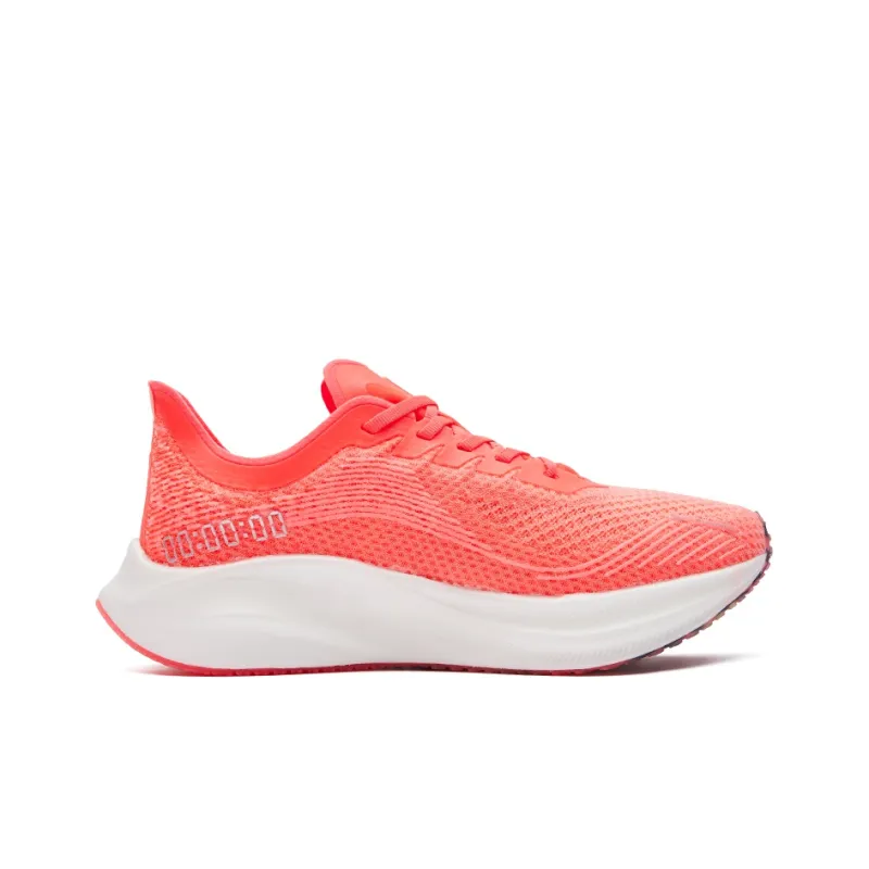 Erke Marathon Cushioned Wear-Resistant Breathable Low-Top Running Shoes Women's Fluorescent Pink True White-1