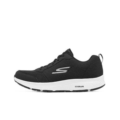 Skechers Go Run Consistent Cushioned Slip Resistant Abrasion Resistant Low Top Running Shoes Men's Black White