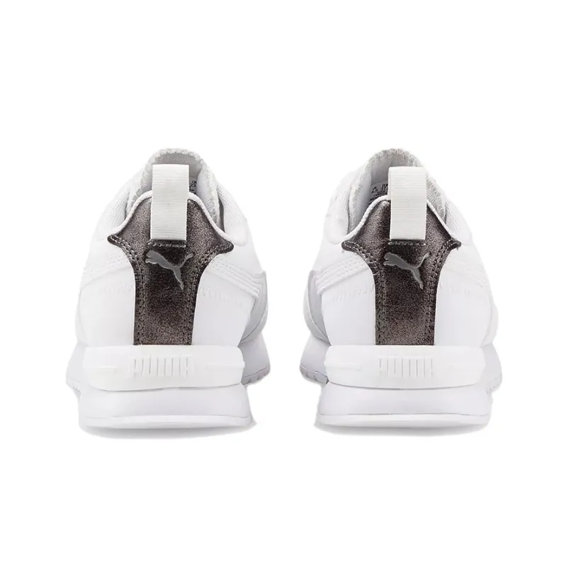 PUMA R78 Metallic Low Top Running Shoes Women's White Black-3