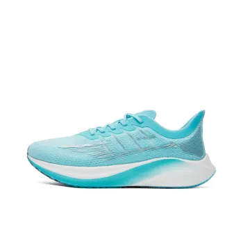 Erke Marathon Cushioning Anti Slip Wear Resistant Breathability Low Top Running Shoes Men's Mint Blue True White