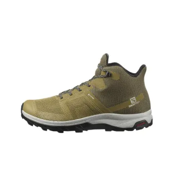 SALOMON X Ultra 4 Outline Prism Mid Gt Wear-Resistant Mid-Top Hiking Trekking Shoes Men's Black Yellow
