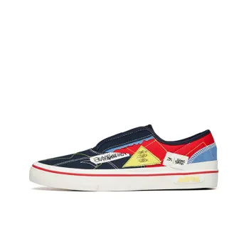 Anta Qian Xing Low Top Skateboard Shoes Men's Blue Black Red Slip on Version