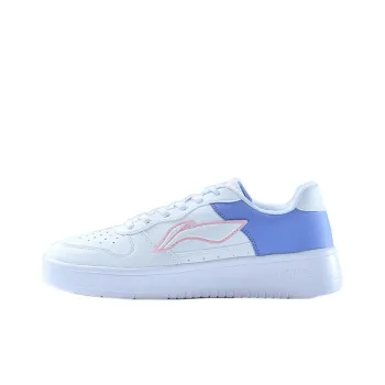 LINING Sports Life Collection Skateboard Shoes Women's Low Top Light Iris White