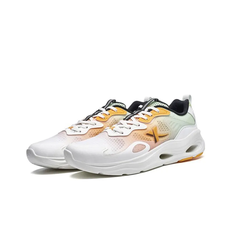 XTEP Dust Anti Slip And Wear Resistant Breathable Low Top Running Shoes Men's White Yellow Green-1