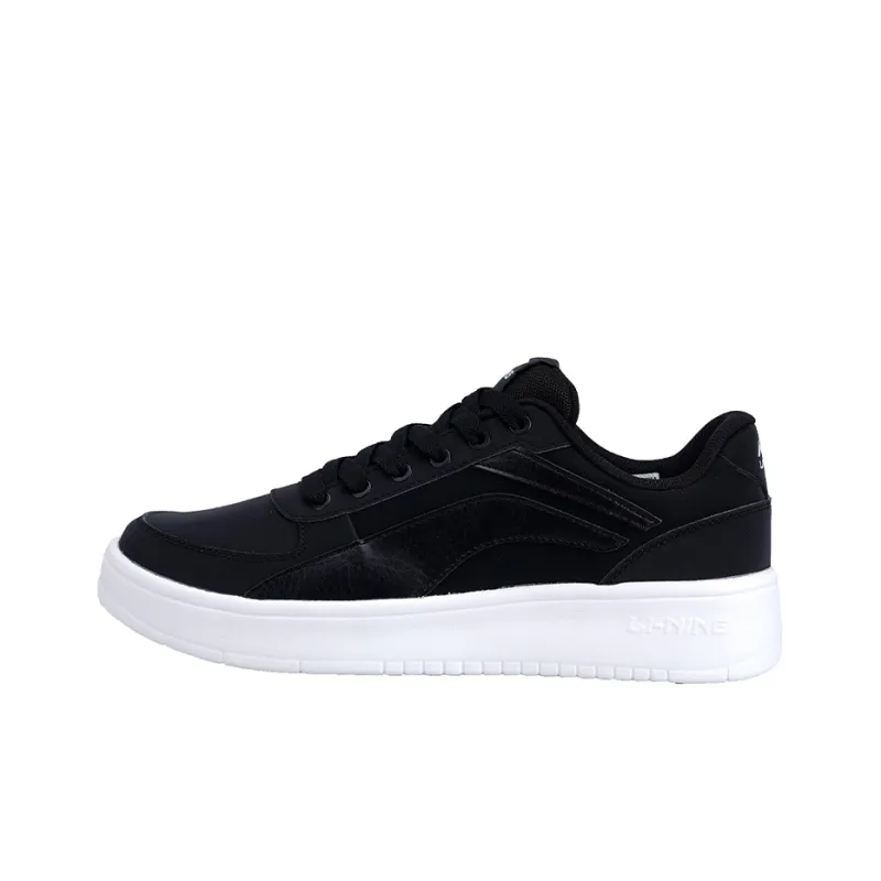 LiNing Anti Slip Wear Resistant Low Top Skateboard Shoes Men's Black White-0