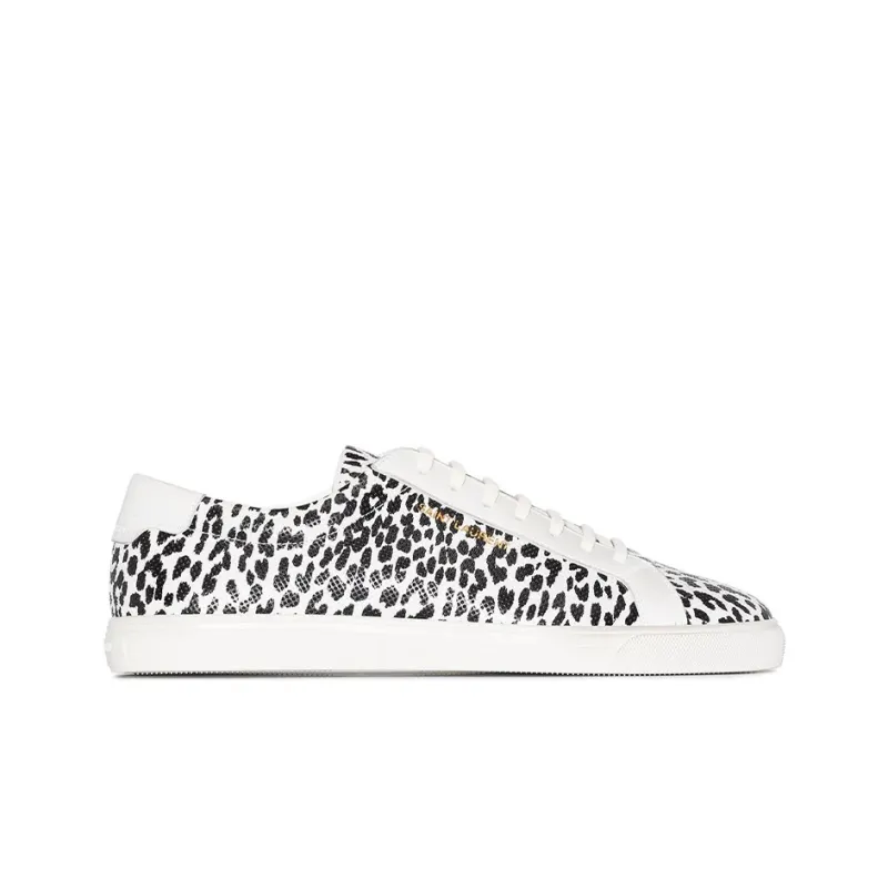 SAINT LAURENT Andy Babycat Low Top Stylish Skateboarding Shoes Men's Black White-1